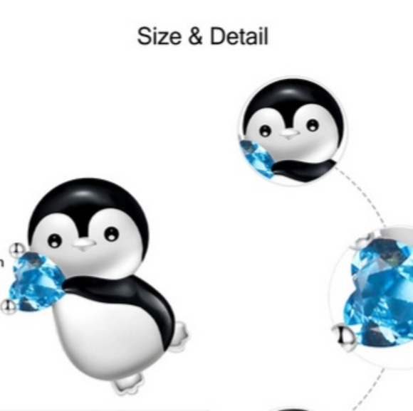 Adorable Penguin Post Earrings - Picture 3 of 5